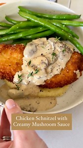 Chicken Schnitzel with Creamy Mushroom Sauce This is crispy, creamy comfort food that feels fancy – but it’s completely doable… even on a weeknight after school sport or a long day of work. One pan for the sauce. Freezer-friendly schnitzels (I always make double!). Find the recipe on my website (link in bio), including make-ahead and leftovers instructions — or comment RECIPE and I’ll send you the link! #chickenschnitzel #easydinnerideas #freezerfriendlymeals #familydinnerideas #onepandinner #mu