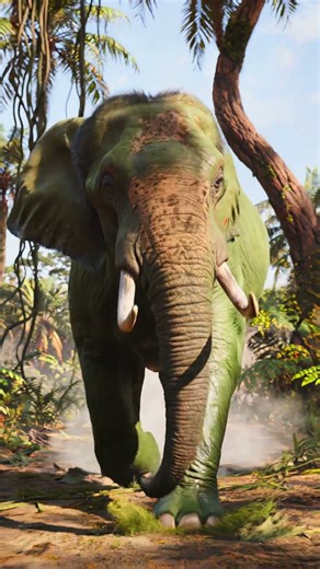 a green Elephant running through a dense jungle #elephant #elephants #klingai #aivideoshorts