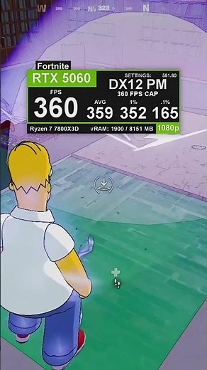 360 rtss fps cap running really smooth on the 7800X3D #fortnite #fpstest #fpscap