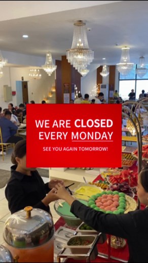 Please be informed that we are closed every Monday. See you again tomorrow. #unlimited #buffet #unlimitedbuffet #Davao #davaocity #supportlocal #recommendations #fyp #foryou #buffethousedabaw
