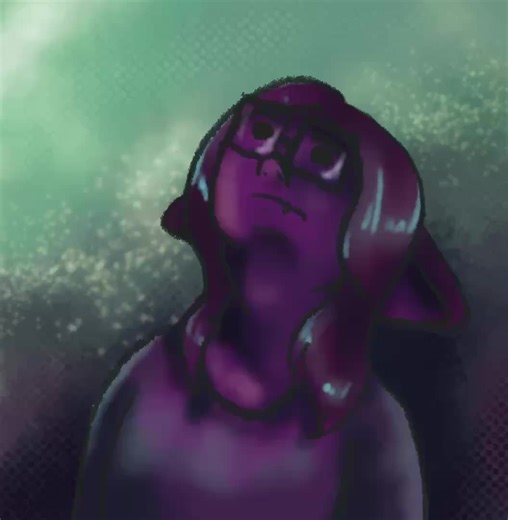 Like a true 90s kid I have imprinted on the purple/teal color combo. It's the fault of those little paper cups. More looking up practice!! It's such a weird angle!! I tried emphasizing the bulge from the throat anatomy that usually gets minimized in cartoony styles like mine. #art #speedpaint #sona #catboy #smallartist