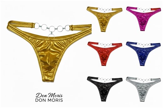 Metallic Lame Men's G-string With Metal Chains - Shiny Exotic Lingerie - Sexy Men's Thong for Festival & Party - Don Moris Lingerie - Etsy UK