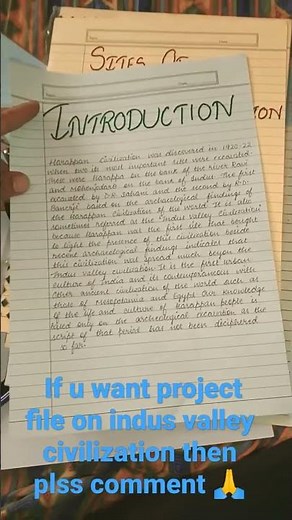class 12 history project on indus valley civilization 🙏