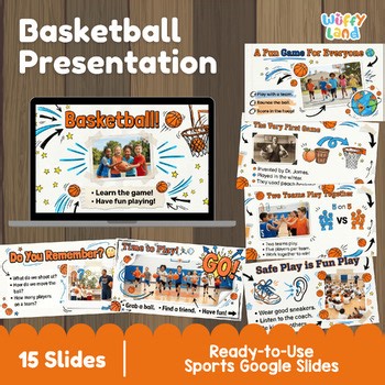 Basketball Presentation Google Slides | Sports History Rules & Teamwork Activity