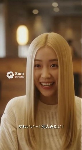 "Please dye me blonde!" A makeover from long dark hair to blonde #hair #ai #haircut #blonde #make...