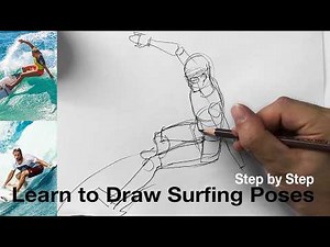 How to draw bodies (Surfing Poses)