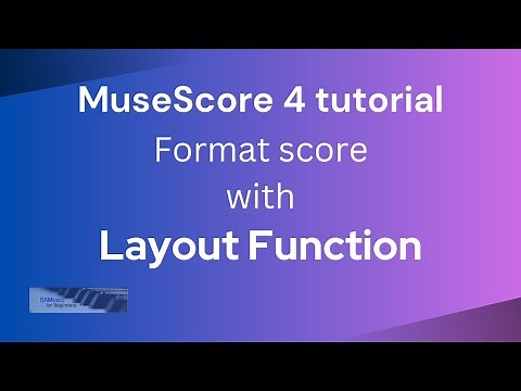 MuseScore 4 short tutorial. Layout in Palette Area. 16 bars per page. One staff of music.