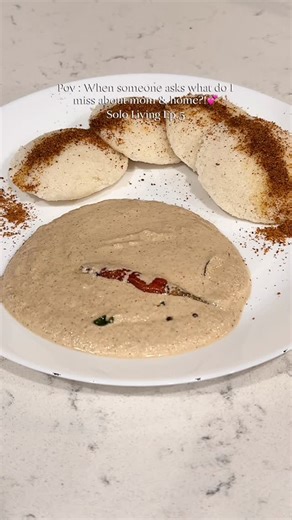 Rhea on Instagram: "Mom and her cooking is pure magic!✨ #idli #south #india #favorite #food #solo #living #explore #fyp #explorepage✨ #instagram"