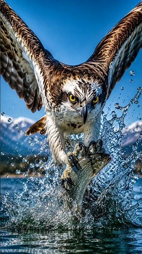 🤯🔥Osprey's Perfect Hunt! 🦅💥 Insane Fish Catch in Slow Motion