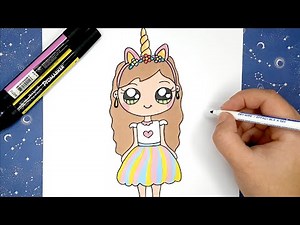 How to draw a unicorn girl CUTE and EASY