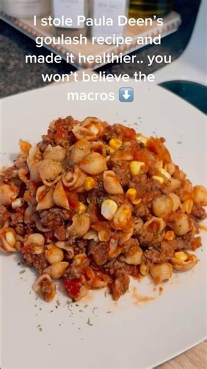 Paula Deen’s Bobby’s Goulash recipe edited for meal prep