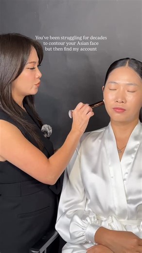 Asian Makeup Educator on Instagram: "My Face Contour Method for Asian Faces Most makeup education is built on Western bone structure with sharper noses, deeper eye sockets, stronger cheek hollows. But Asian faces are different. Our cheekbones sit flatter. Our face carries more volume and generally rounder. Our structure needs soft sculpting, not harsh contour lines. That’s why so many Asian women leave the chair feeling: • over-contoured • muddy • washed out or too bronzed • or like the makeup j