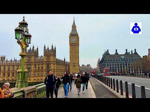 Foggy London Spring Walk 2026 | Big Ben, London Eye & Southbank [4K HDR]