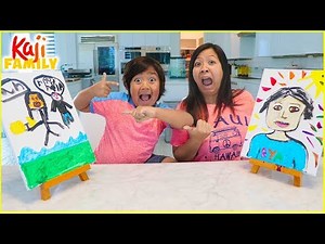 Ryan and Mommy Paint Each Challenge! Which Picture is better????