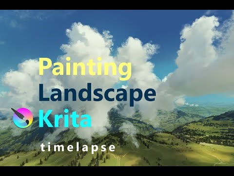 Painting landscapes in Krita.