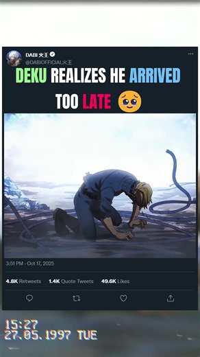 DEKU REALIZES HE ARRIVED TOO LATE 🥹 | #animeedit #myheroacademia #anime