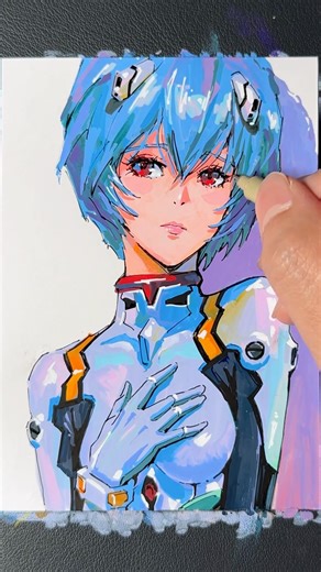 Draw Rei Ayanami Evangelion #drawing #ReiAyanami #Evangelion #artprocess #fanart #animeart
