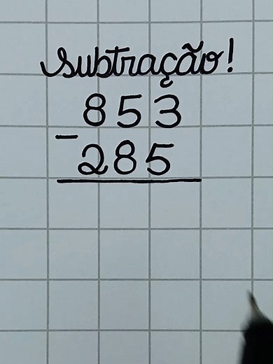 Aprenda Subtração: 853 Menos 285 de Forma Simples
