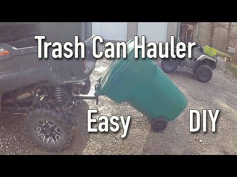 Hitch Mount Trash Can Hauler - ATV UTV Truck SUV 96 Gallon Transport