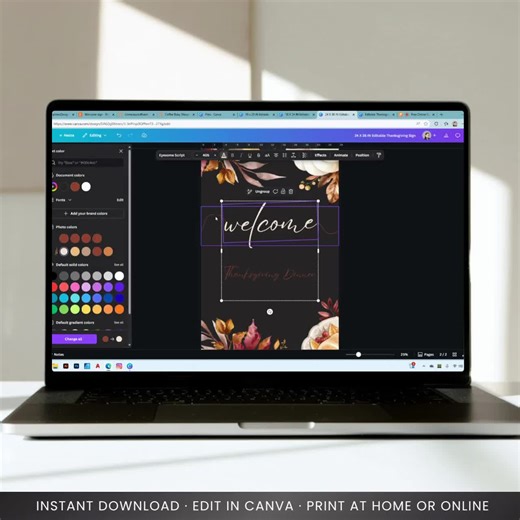 Printable Thanksgiving Welcome Sign Printable Sign for Dinner Party Sign Fall Entrance Sign for Friendsgiving Dinner Party Template Editable - Etsy