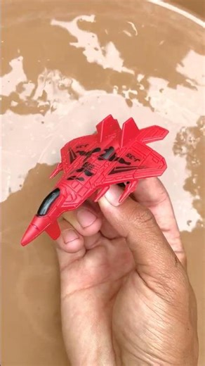 Cleaning a small red airplane ASMR Sastisfying mud