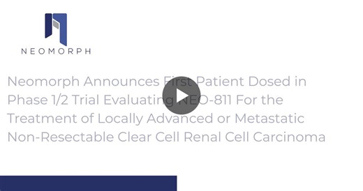 NEO-811 Phase 1/2 Trial for #ccRCC Treatment Begins | Neomorph, Inc. posted on the topic | LinkedIn