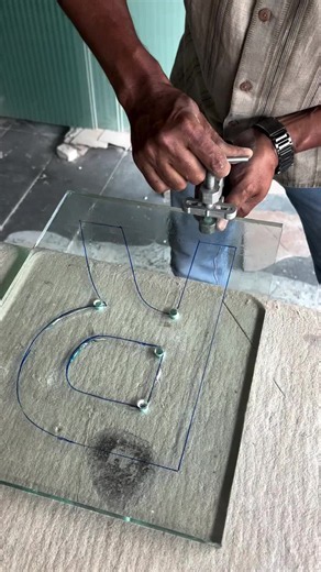 R alphabet Cutting in 12mm Glass Cutting #video #viral 🔥🔥🔥 | alphabet