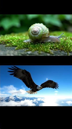 ASMR Snail 🐌 vs Eagle 🦅 | Slow Crawl & Soaring Flight