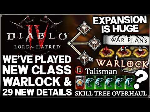 Diablo 4 - I Played New Class Warlock - 31 Expansion Reveals, Skill Tree Rework, New Endgame & More!