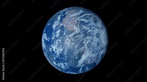 Vertical video of Earth. Photo realistic 3D earth. Earth from space. Rotating planet earth. Blue planet. [ProRes - UHD 4K]