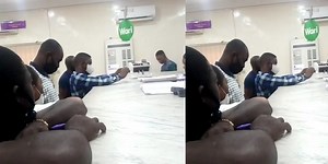 Angry man storms bank, demands for all the money in his account over poor services (Video) - YabaLeftOnline