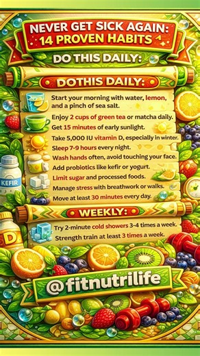 Never Get Sick Again! 💪 14 Daily Habits to Boost Immunity Naturally | #healthylifestyle