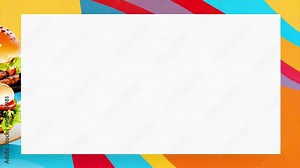 Abstract border with burgers and fast food dishes with copy space for text. AI generated. Stock Video