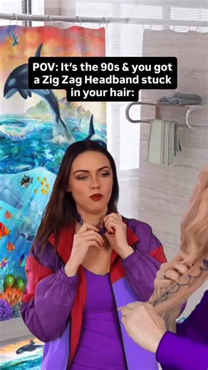 Melissa Kristin | These zig zag headbands could get especially knotted up in curly hair! #90s #nostalgia #90skids #zigzagheadband #90sfashion | Instagram