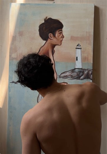 swimming with the fish | Painting