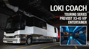 LOKI Coach Touring Series, the reliable workhouse behind the scenes of any successful tour, provides more than just a means of transportation. Catering to the needs of touring bands, artists, crew members, athletes, public figures, and entertainers, our custom Prevost X3-45 VIP Entertainer tour buses provide everything you need for life on the road. Each unit comes equipped with multi-access entertainment systems, comfortable living spaces, sleeping quarters, full bathroom, fully-equipped kitche