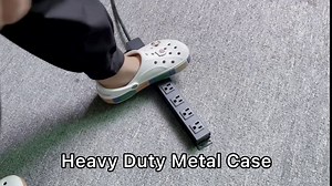 Aluminum Alloy Metal Shell Power Strip, Overload Protection, 6FT 14AWG Extension Cord, 6 Outlets with Large spacing Jacks, Suitable for Factory, Black, Specification: 15A/125VAC/1875W/60Hz