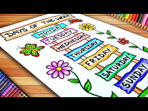 Days of the Week Chart | Seven Days of a Week Drawing | Days of the Week Drawing