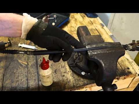 How to lubricate old and bad hand brake cable in car or pick truck
