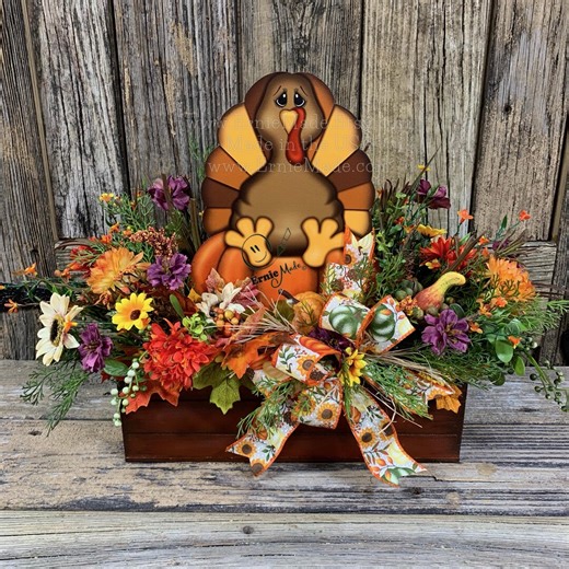 Fall Decoration, Thanksgiving Turkey Centerpiece, Thanksgiving Decoration, Turkey Arrangement, Primitive Thanksgiving Table Decor, Pilgrim - Etsy