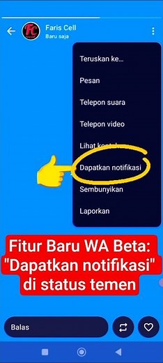 Fitur Baru WA Beta: "Dapatkan notifikasi" di status temen #viral #whatsapp #whatsappbeta #WA #wabeta