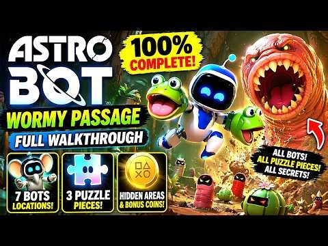 Astro Bot: Wormy Passage 100% Walkthrough 🐛 All Bots, Puzzle Pieces & Secrets!