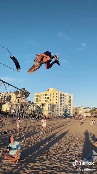 Reverse triple backflip off swing set!🤘 #flips #ryanbean #stunts