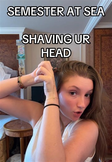 SHAVING UR HEAD ON SEMESTER AT SEA!!! #goingbald #bald #baldhead #sas #semesteratsea #fyp #sasspring26 #sasspring2026 #studyabroad