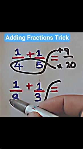 Adding fractions trick #maths #mathstricks #mathematics #mathvideos #mathsviraltricks