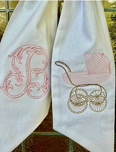 Baby Carriage Wreath Sash for Girl With Vine Monogram - Etsy