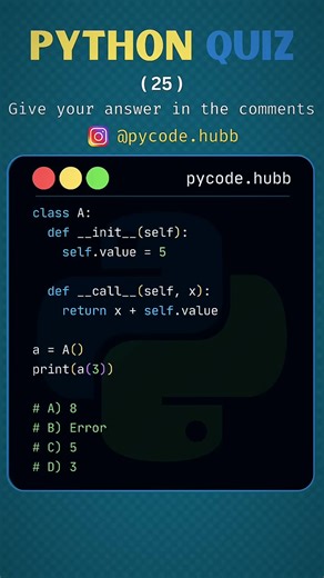 Follow @julianvelez712 for more Follow @julianvelez712 for more . . Turn on post notifications for more such posts like this . . #pythonhub #pythonquiz #pythonlearning #pythonprogramming #pythondeveloper post by @pycode.hubb
