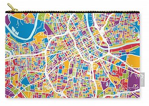 Nashville Tennessee City Map #5 Zip Pouch by Michael Tompsett