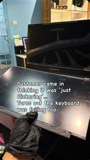 REPAIR LAPTOP ARA DAMANSARA on Instagram: "Gaming Gigabyte G5 KD Repair | OK Computer Solution Ara Damansara Customer came in with screen flickering issue and keyboard not functioning during startup. 🔧 Diagnosis & Solution: • Screen panel was faulty → Screen replaced • Keyboard not responding on power-on → Keyboard replaced • Full system testing completed after repair ✨ Extra Care by OKCS: • External surface professionally cleaned • Laptop returned in clean & ready-to-use condition 💻 Your gami