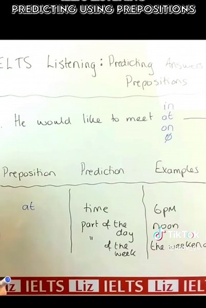 Predicting the answer using prepositions Credits to ielts Liz on yt #ieltsacademic #ieltslistening #ieltswriting #ieltsspeakingtips #ieltsspeakingpart1 #ieltspreparation #ieltsspeaking #ielts #ieltswritingtask2 #ieltswritingtask1 #ieltsreading #ieltslisteningtest #ieltslisteningpractice #ieltsreadingtips